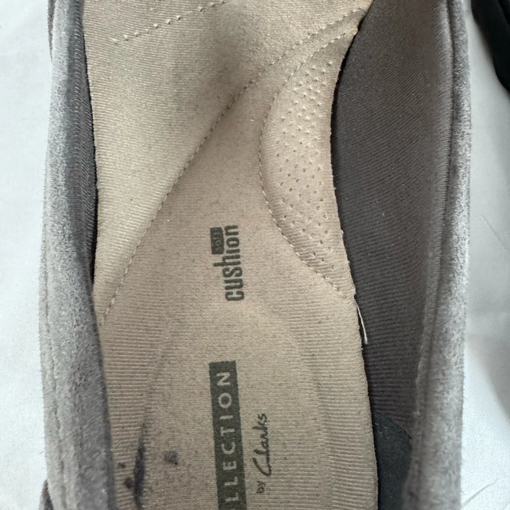Clarks Collection Sharon Dasher Gray Suede Loafers 10M